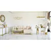 Corner sofa with slats, modern corner sofa, for the living room, extendable, designer gold with slats MONACO