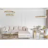 Corner sofa with slats, modern corner sofa, for the living room, extendable, designer gold with slats MONACO