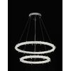 Glamorous ICE M crystal LED ceiling chandelier, round, modern silver