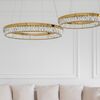 BELLINI crystal chandelier gold, designer, exclusive in a modern style, ring, hanging lamp