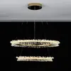 BRINA XL glamor crystal chandelier, gold, designer, exclusive in a modern style, two-story round hanging lamp