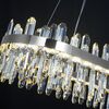 BULGARI L crystal chandelier, silver glamorous hanging lamp, modern for the living room, adjustable