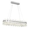 BULGARI L crystal chandelier, silver glamorous hanging lamp, modern for the living room, adjustable