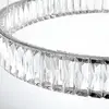 CRYSTAL L crystal chandelier, silver, glamorous, exclusive, modern two-level ring
