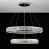 CRYSTAL L crystal chandelier, silver, glamorous, exclusive, modern two-level ring