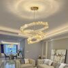 CRYSTAL XL gold crystal chandelier, glamour, exclusive, modern three-level ring