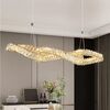 LILIBET L glamorous crystal chandelier, modern, designer, gold oblong hanging lamp