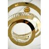 Crystal chandelier, ring, gold, modern glamor pendant lamp for the living room, adjustable ECLIPSE L
