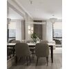 Modern BLOOM chandelier, silver, glamorous, above the table, above the island, oblong
