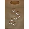 Modern chandelier, glamor pendant lamp, gold, round, designer, exclusive, hanging ceiling lamp ROUND M