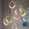 Modern chandelier, glamor pendant lamp, gold, round, designer, exclusive, hanging ceiling lamp ROUND M