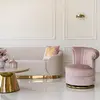 Glamorous sofa exclusive for living room, beige gold FLORENCE