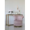 Designer Armchair, velvet, pink, gold FLOWER