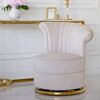 Designer Armchair, velvet, beige, gold FLOWER