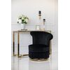 Designer Armchair, velvet, black, gold FLOWER