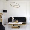 MADONNA modern black gold glamour New York-style upholstered sofa for living room