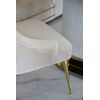 Exclusive glamor dining chair, straight legs, beige, gold DIANA
