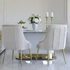 Exclusive glamor dining chair, straight legs, beige, gold DIANA
