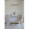 Exclusive glamor dining chair, straight legs, beige, gold DIANA