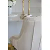 Exclusive glamor dining chair, straight legs, beige, gold DIANA