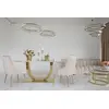 Exclusive glamor dining chair, straight legs, beige, gold DIANA