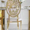 Exclusive dining chair, modern, glamor, beige, gold MEDUSA