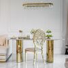Exclusive dining chair, modern, glamor, beige, gold MEDUSA