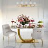 Glamour dining room table gold steel white top ART DECO