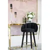 Upholstered glamor stool for dining room, bar, island beige gold DIANA