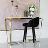 Upholstered glamor stool for dining room, bar, island beige gold DIANA