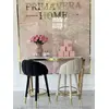 Upholstered glamor stool for dining room, bar, island beige gold DIANA