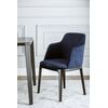 Upholstered modern wooden chair NAPOLI with armrest