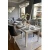 Classic glamor table, wooden, glossy, extendable, varnished for the dining room, New York, white ELEGANCE