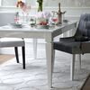 Classic glamor table, wooden, glossy, extendable, varnished for the dining room, New York, white ELEGANCE