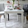 Classic glamor table, wooden, glossy, extendable, varnished for the dining room, New York, white ELEGANCE