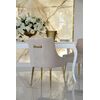 Stylish ELENA GLAMOR dining table, bent white legs