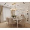 Stylish ELENA GLAMOR OUTLET dining table, bent white legs