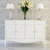 Chest of drawers ELENA GLAMOR OUTLET , bent legs with drawers, white