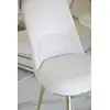 Glamor chair, modern, upholstered, designer, for the dining room, for the dressing table, beige gold SAVOY