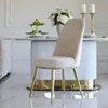 Glamor chair, modern, upholstered, designer, for the dining room, for the dressing table, beige gold SAVOY