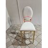 Luxurious island stool, glamor in velvet fabric beige gold AZURO OUTLET