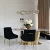 Krzesło glamour nowoczesne, tapicerowane, do jadalni, salonu nowoczesne z kołatką, czarne, złote PALOMA