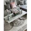 Modern silver coffee table with white top LOLA