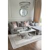Modern silver coffee table with white top LOLA