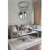 Modern silver coffee table with white top LOLA