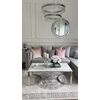 Modern silver coffee table with white top LOLA
