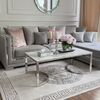 Modern silver coffee table with white top LOLA