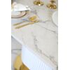 Stół złoty z marmurowym blatem, glamour do jadalni, nowoczesny, designerski ROYAL