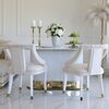 Stół złoty z marmurowym blatem, glamour do jadalni, nowoczesny, designerski ROYAL