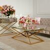 Coffee table glamor with a glass top, steel gold CONRAD OUTLET